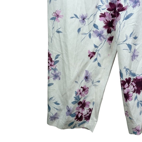 NWT Vintage Pendleton Floral Silk Linen Blend Lined High-Rise Pants Retro Office - Picture 3 of 10
